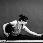 Yoga pose stretch in monochrome